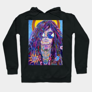 Psychedelic Blues Rock Goddess portrait Hoodie